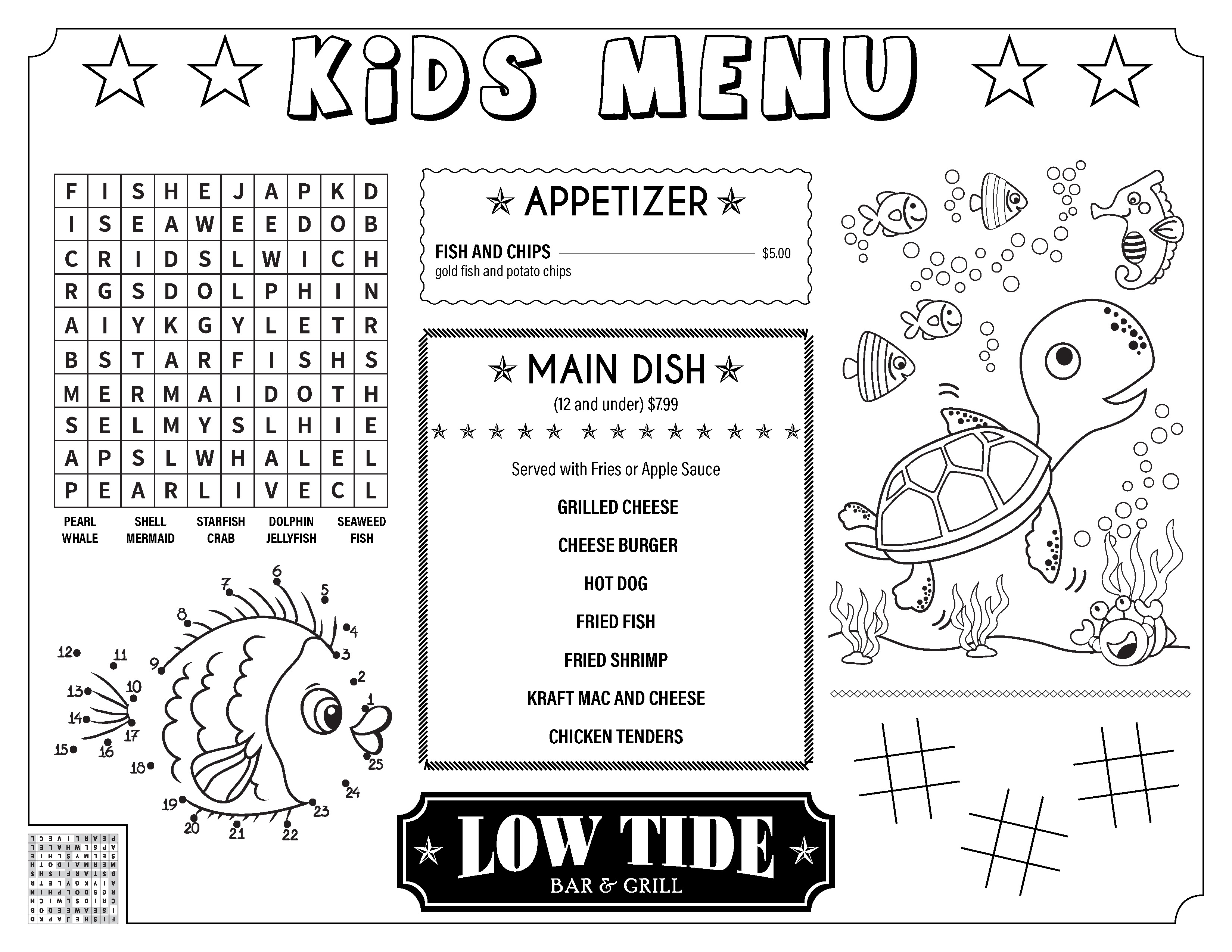 Kids Menu  SqWires Restaurant & Market